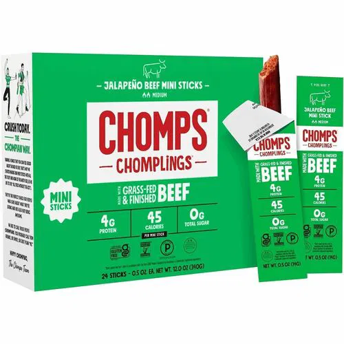 CHOMPS Beef Jerky Sticks - 0.50 oz - 24 / Pack