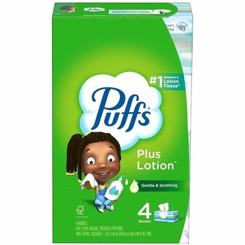 Puffs Plus Lotion Facial Tissue - White - 24 / Carton