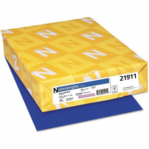 Astrobrights Colored Cardstock - Letter - 8 1/2" x 11" - 65 lb Basis Weight - Acid-free, Lignin-free, Long Lasting - Blue - 250 / Pack