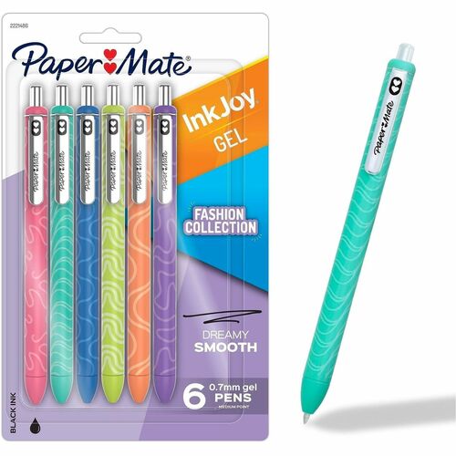 Paper Mate Gel Pen - Retractable - Assorted Ink - Gel-based - 6 / Pack