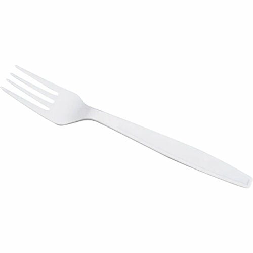 karat Wrapped Fork, Heavy-Weight/White - Fork - Fork - Restaurant, Cafeteria - Polypropylene Plastic - White - 1000 / Carton