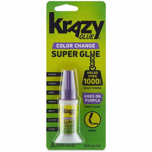 Krazy Glue Super Glue - 0.18 oz - Purple - 1 Each