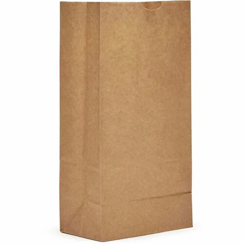 AJM #8 Kraft Paper Grocery Bags - #8 - Natural Kraft - Paper - Grocery, Supplies - Recycled - 500 / Carton