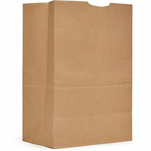 AJM 1/6 BBL #52 Kraft Paper Grocery Sacks - #52 - 6.72 gal Capacity - Natural Kraft - Paper - Foodservice, Grocery, Supplies - 500 / Carton