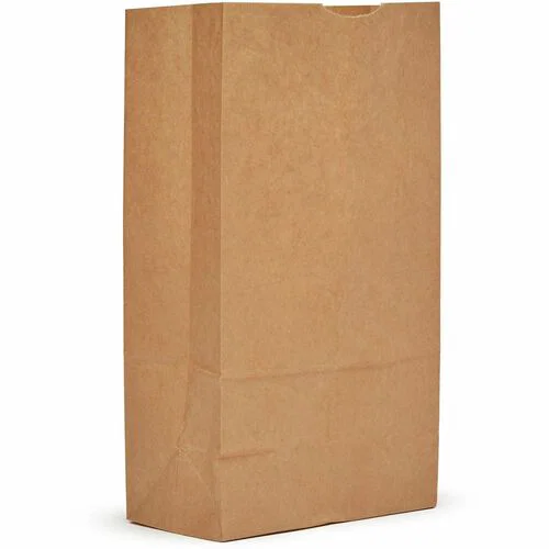 AJM #12 Kraft Paper Grocery Bags - #12 - Natural Kraft - Paper - Grocery, Supplies - Recycled - 500 / Carton
