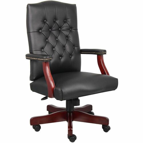 Boss Chair - Wood Frame Material - Black - 1 Each