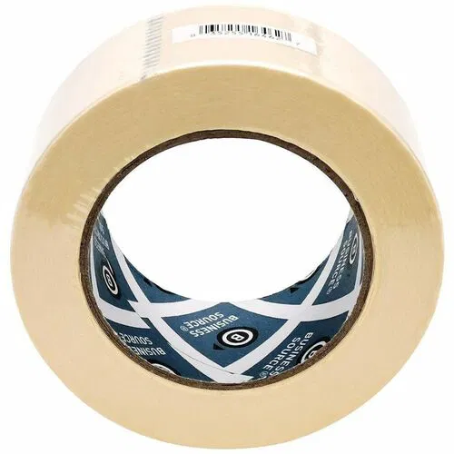 Business Source Utility-purpose Masking Tape - 60 yd Length x 2" Width - 3" Core - Tan - Crepe Paper Backing - For Holding, Bundling, Sealing, Masking - 1 Roll