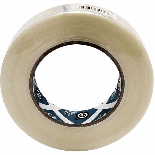 Business Source Filament Tape - 60 yd Length x 1" Width - 3" Core - White - Film (Fiberglass Reinforced) Backing - 1 Roll