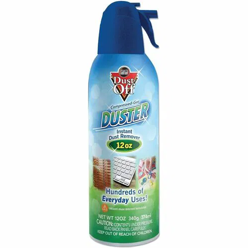 Dust-Off Compressed-Gas Duster - For Office, Keyboard, CPU, Notebook, Desk, Home, Window - 1 Each
