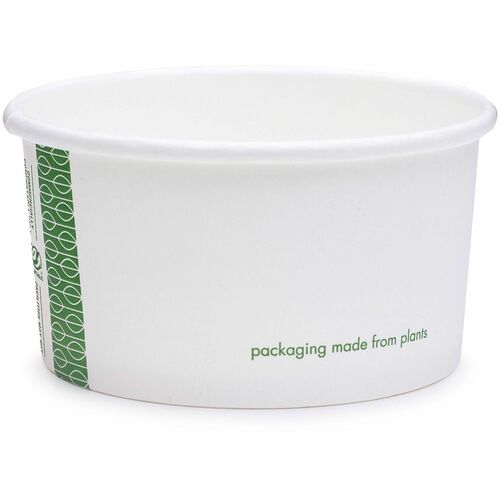 Vegware 6oz. Soup Bowls - Soup, Food Storage, Ice Cream - White, Green - Paperboard, PLA-lined Paper Body - 1000 / Carton