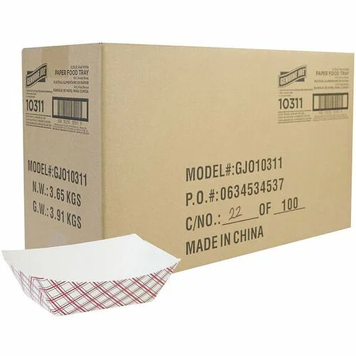 Genuine Joe Paper Food Tray - Food - Disposable - Multi - Paper Body - 1 Carton