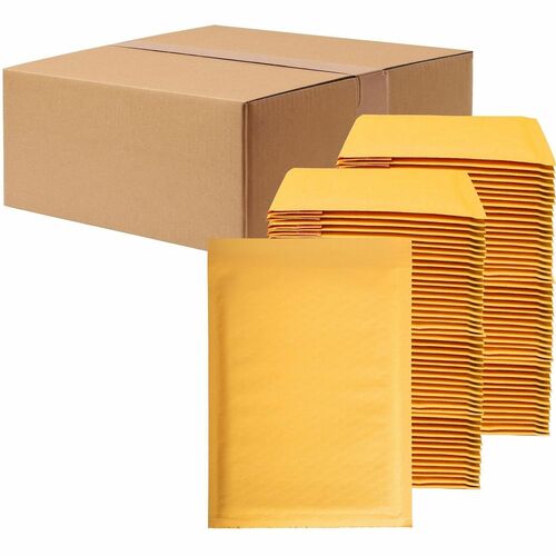 Lindenmeyr Explorer Kraft Self-Seal Bubble Mailers - Bubble/Shipping - #0 - 6 1/2" Width x 10" Length - Self-sealing - Clear - Kraft - 250 / Carton