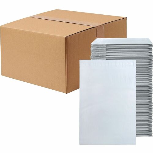 Lindenmeyr Explorer Poly Self-Seal Mailers - Mailing/Shipping - #2 - 9" Width x 12" Length - Self-sealing - White - Polyethylene - 1000 / Carton