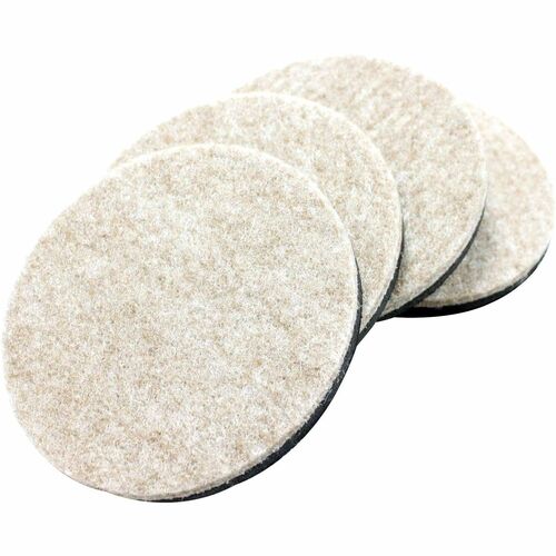 Lorell Slide-All Floor Sliders for Hard Floors - Non-slip, Reusable - Felt, Foam - Biege - 10 / Carton