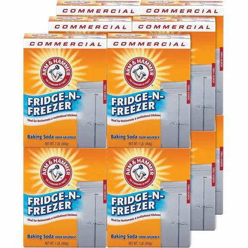 Arm & Hammer Commercial Fridge Odor Absorber - For Refrigerator, Restaurant, Kitchen, Institutional, Food, Freezer, Commercial - 16 oz (1 lb) - Recommended For: Odor Remover - Deodorize, Absorbent, Chemical-free - Orange - 12 / Carton