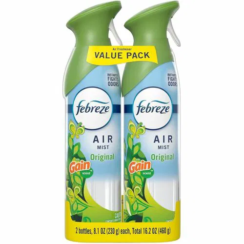 Febreze Air Mist Air Freshener Spray - Spray - 8.1 fl oz (0.3 quart) - Gain Original - Odor Neutralizer, Long Lasting - 2/Pack - 3 / Carton
