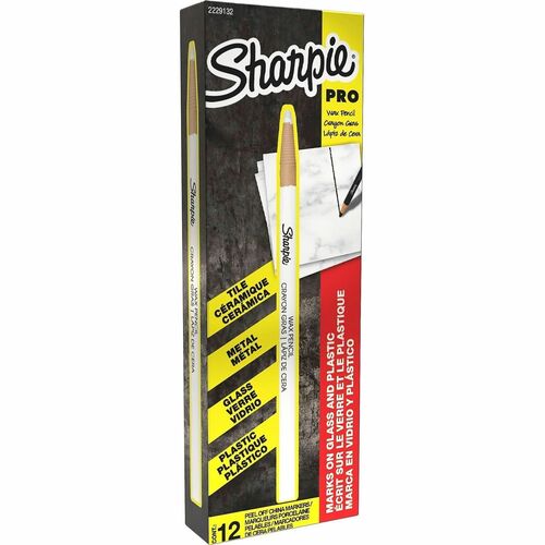 Sharpie Peel-Off Paper China Markers - Erasable - White Ink - Pigment-based - Glass - 12 / Dozen
