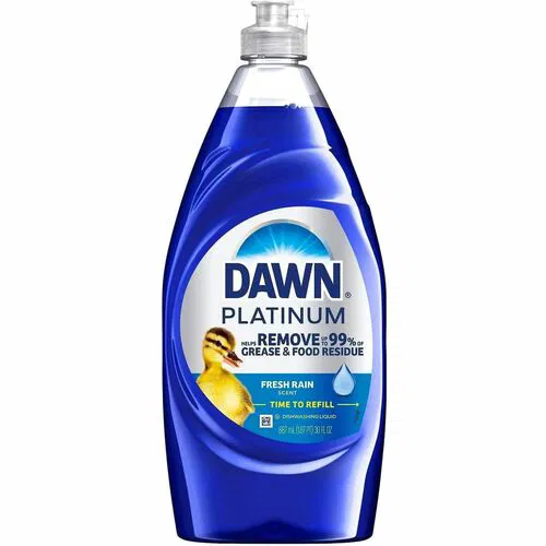 Dawn Platinum Dishwashing Soap - For Multipurpose - Liquid - 30 fl oz (0.9 quart) - Fresh Rain Scent - Recommended For: Grease Remover, Grime Remover, Food Remover, Residue Remover - Versatile - Blue - 8 / Carton
