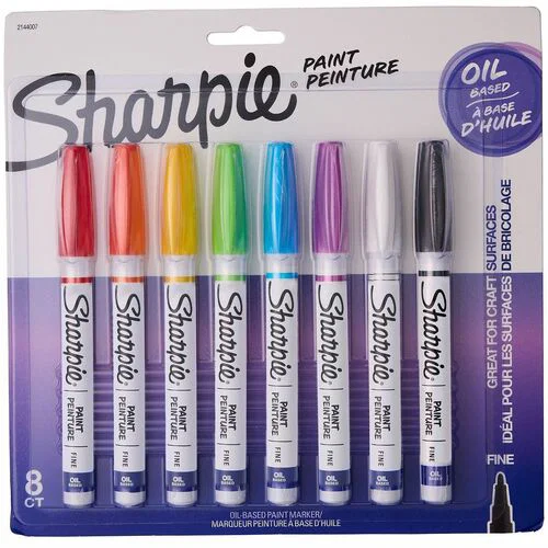 Sharpie Oil-Based Paint Markers - Erasable - Assorted Ink - Oil Based - School, Project, Glass - 8 / Pack