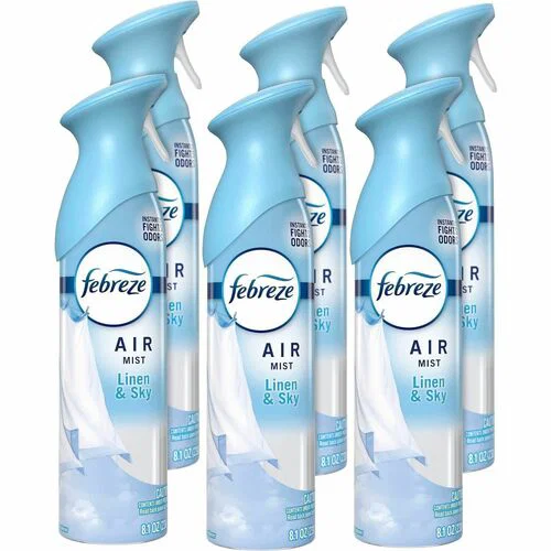 Febreze Air Mist Air Freshener Spray - Spray - 8.1 fl oz (0.3 quart) - Linen & Sky - Odor Neutralizer, Long Lasting - 6 / Carton