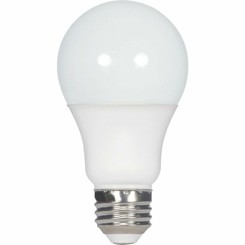 Satco A19 LED Non-Dimmable Bulbs - 9 W - 60 W Incandescent Equivalent Wattage - 120 V - 760 lm - A19 Size - Frosted - Cool White, White Light Color - E26 Base - 10000 Hour - 4000°K Color Temperature - 80 CRI - 220° Beam Angle - 100 / Carton