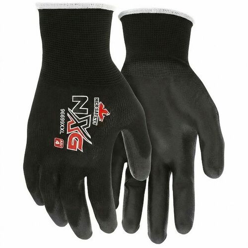 MCR Safety 9669 NXG Gloves - Abrasion Protection - XXL Size - Polyurethane, Spandex - Black - Touchscreen Capable - Environmentally Safe, Sturdy, Ergonomic, Fatigue-free - For Industrial - 1 Dozen
