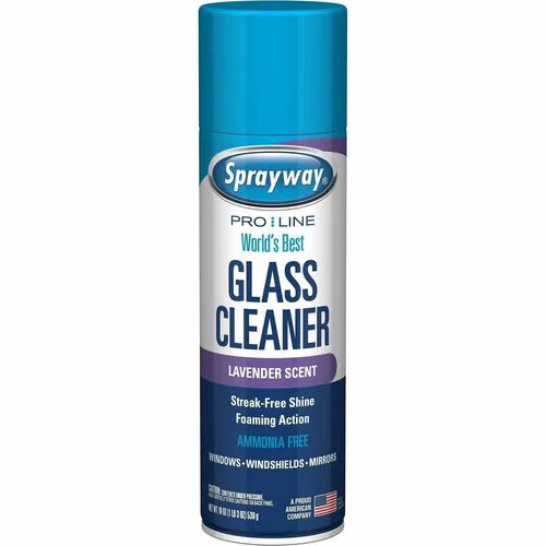 Sprayway Lavender Glass Cleaner - For Multipurpose - Foam Spray - 19 fl oz (0.6 quart) - Lavender, Fresh Scent - Recommended For: Fingerprint Remover, Dust Remover, Dirt Remover, Smoke Film Remover, Grime Remover, Residue Remover, Soil Remover - Quick Dry
