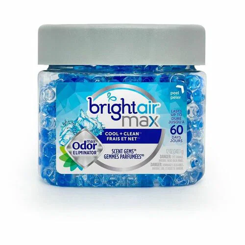 Bright Air Max Odor Eliminator Scent Gems - Gel - 14 oz - Cool + Clean - 60 Day - Odor Neutralizer, Phthalate-free, Paraben-free, Formaldehyde-free, NPE-free, BHT Free, Cruelty-free - 6 / Carton