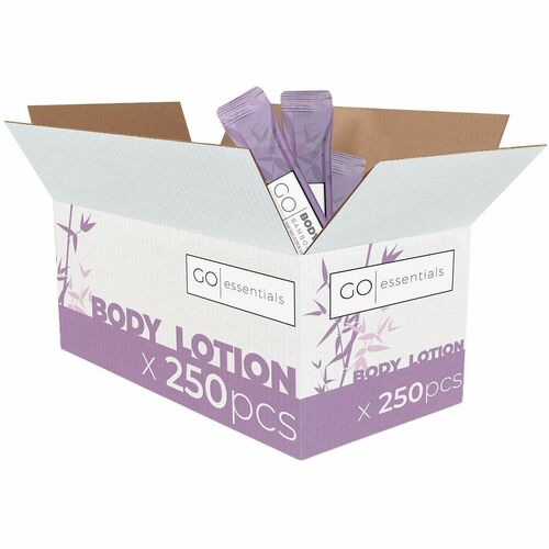 Go Essentials Travel-Size Body Lotion Packets - Lotion - 0.37 fl oz - Lavender - Applicable on Body - Skin, Hotel Room, Gymnastic - Moisturising, Lightweight - 250 / Pack