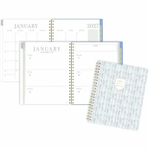 Cambridge Leah Bische Weekly/Monthly Planner - Monthly, Weekly - 12 Month - January 2027 to December 2027 - Letter - 8 1/2" x 11" Sheet Size - Twin Wire - Poly Cover
