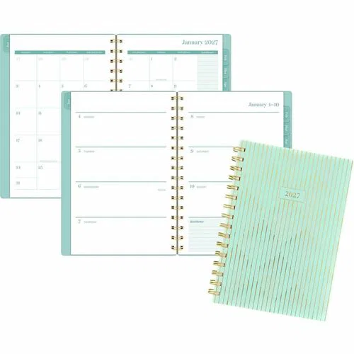 Cambridge Glimmer Weekly/Monthly Planner - Monthly, Weekly - 12 Month - January 2027 to December 2027 - 5 1/2" x 8 1/2" Sheet Size - Twin Wire - Poly Cover