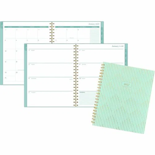 Cambridge Glimmer Weekly/Monthly Planner - Monthly, Weekly - 12 Month - January 2027 to December 2027 - Letter - 8 1/2" x 11" Sheet Size - Twin Wire - Poly Cover