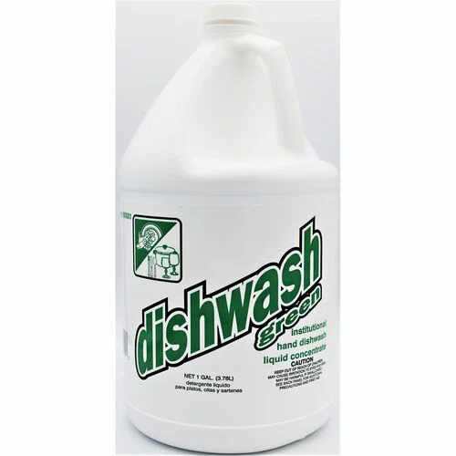 Genuine Joe Dishwash Green Liquid Dish Soap - For Multipurpose - Concentrate - Liquid - 128 fl oz (4 quart) - Pleasant Scent - Recommended For: Grease Remover, Baked-on Food Remover - Green