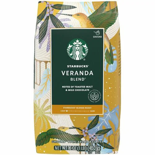 Starbucks Ground Veranda Blend Blonde Roast Ground Coffee - Compatible with Drip-coffee Brewer - Blonde - Ground - Veranda Blend