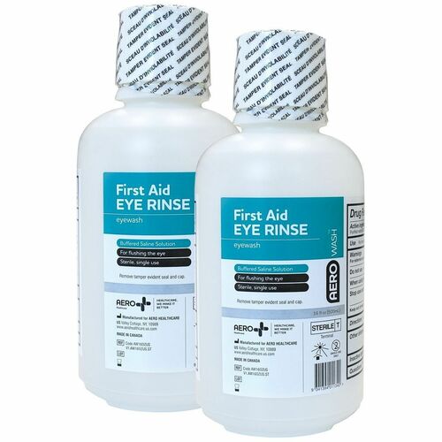 Aero Surefill 75-Series Emergency Eyewash Station - 16 fl oz - 13.5" x 4" - Green, Red - Portable, Sterile - 1 Each