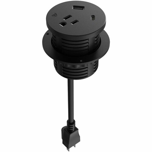 Lorell Power Grommet Insert - 120 V AC / 12 A Desktop - Black