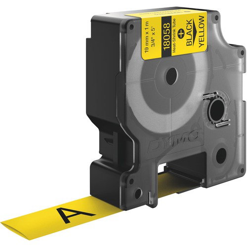Dymo Heat Shrink Labels - 19mm Length - Yellow