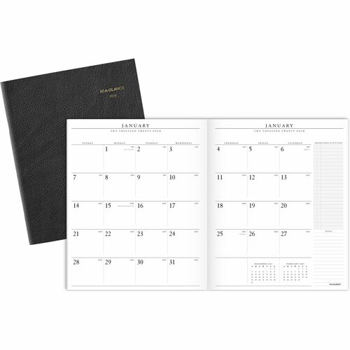 At-A-Glance Executive Padfolio Refill for 70-290 - Large - Julian Dates - Monthly - 13 Month - January 2026 to January 2027 - 1 Month Double Page Layout - 9" x 11" Sheet Size - White Sheet - Stapled - White - Paper - Bleed Resistant - 1 Each