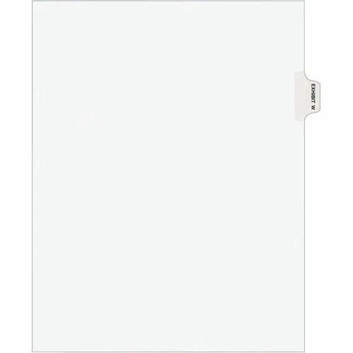 Avery Index Divider, Style, 8.5" x 11" Letter, White Paper, 1 Printed RipProof Reinforced Tab (W), Unpunched, 25/PK