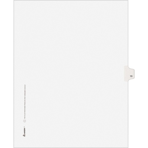 Avery Index Dividers, Legal Exhibit, Unpunched, 25-Tab, 8.5" x 11", White, Reinforced Rip-Proof Tabs, 25/PK