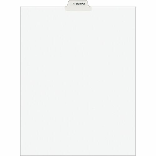 Avery® Individual Bottom Tab Legal Dividers - 25 x Divider(s) - Bottom Tab(s) - Exhibit H - 1 Tab(s)/Set - 8.5" Divider Width x 11" Divider Length - Letter - 8.50" Width x 11" Length - White Paper Divider - 20% Recycled - 25 / Pack