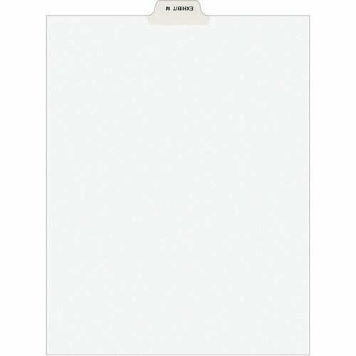 Avery® Individual Bottom Tab Legal Dividers - 25 x Divider(s) - Bottom Tab(s) - Exhibit M - 1 Tab(s)/Set - 8.5" Divider Width x 11" Divider Length - Letter - 8.50" Width x 11" Length - White Paper Divider - 20% Recycled - 25 / Pack
