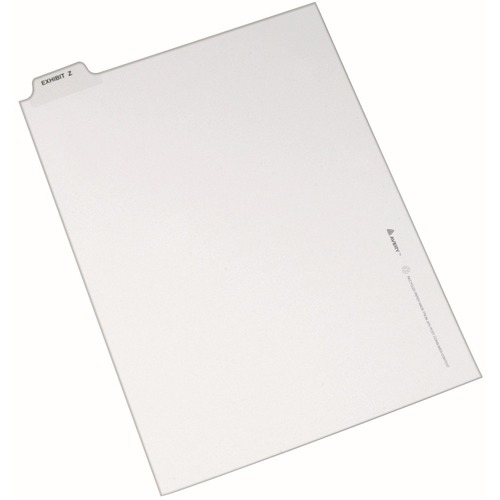 Avery® Individual Bottom Tab Legal Dividers - 25 x Divider(s) - Bottom Tab(s) - Exhibit Z - 1 Tab(s)/Set - 8.5" Divider Width x 11" Divider Length - Letter - 8.50" Width x 11" Length - White Paper Divider - 20% Recycled - 25 / Pack