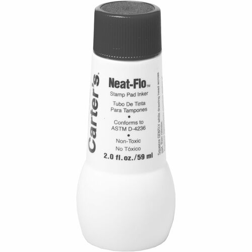 Carter's Neat-Flo Stamp Pad Ink Refill, 2 fl oz, Black, Non-Toxic, Quick-Drying, for Stamp Pads
