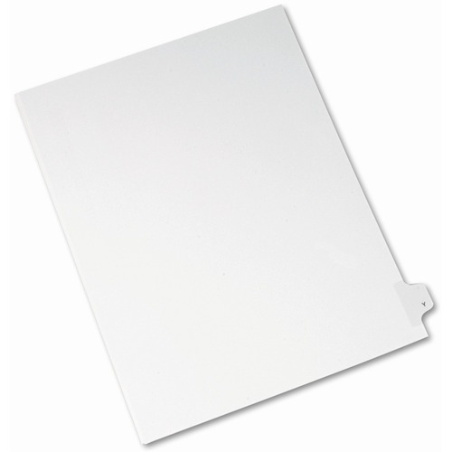 Avery® Side Tab Individual Legal Dividers - 25 x Divider(s) - Side Tab(s) - Y - 1 Tab(s)/Set - 8.5" Divider Width x 11" Divider Length - Letter - 8.50" Width x 11" Length - White Paper Divider - 20% Recycled - 25 / Pack