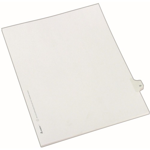 Avery® Alllstate Style Individual Legal Dividers - 25 x Divider(s) - Side Tab(s) - 31 - 1 Tab(s)/Set - 8.5" Divider Width x 11" Divider Length - Letter - 8.50" Width x 11" Length - Paper Divider - White Tab(s) - 20% Recycled - 25 / Pack