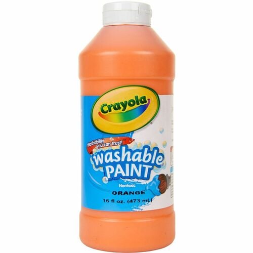 Crayola Activity Paint, 16 oz, Washable, Orange, Plastic Squeeze Bottle, ACMI Certified AP Nontoxic