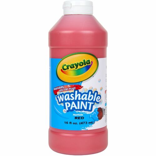 Crayola Washable Paint, 16 oz Squeeze Bottle, Red, Flip-Top, AP Nontoxic