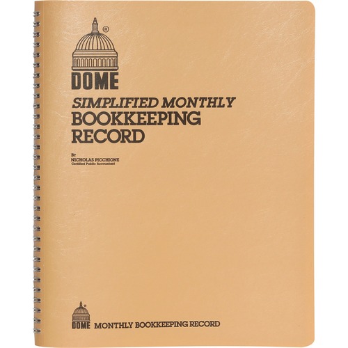 Dome Accounting Book, Undated, 128 Pages, 8.75" x 11.25", Wirebound, Payroll Section (6 Employees), Nonrefillable, 10% Recycled