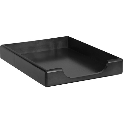 Rolodex Wood Tones Front-loading Letter Trays - 1 Tier(s) - 2" Height x 13.50" Width x 10.50" Depth - Desktop - Black - Wood - 1 Each